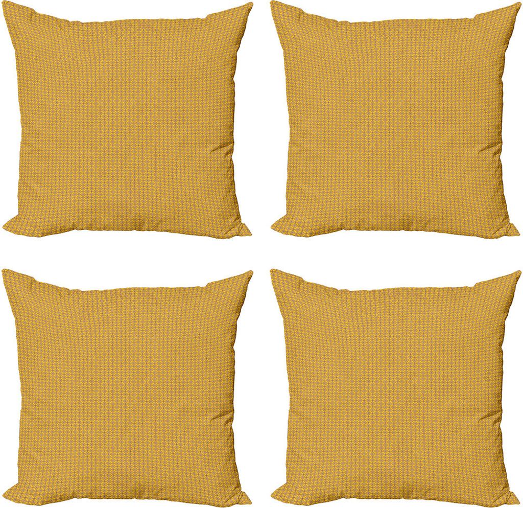 ABAKUHAUS orientalisch Kissenbezug Set (4 Stück), Leuchtende Geometrisches Motiv, Moderner Doppelseitiger Digitaldruck, 45 cm x 45 cm, Mustard Violet