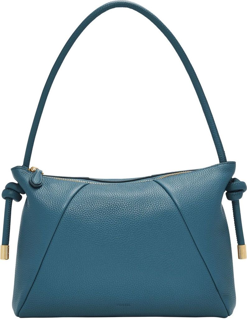 FOSSIL Leder Schultertasche Willa Leather Shoulder Bag Drizzle blau