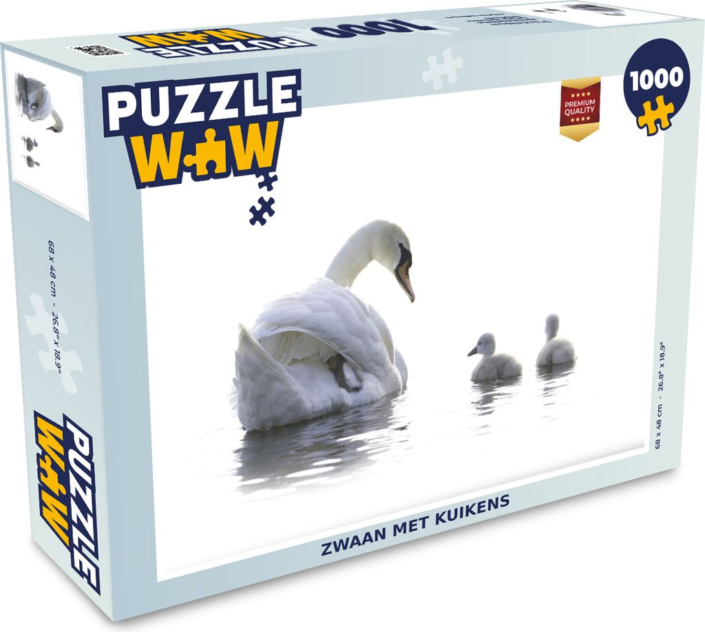 MuchoWow Puzzle 1000 Teile Schwan - Küken - Weiß - Erwachsene - Rätsel