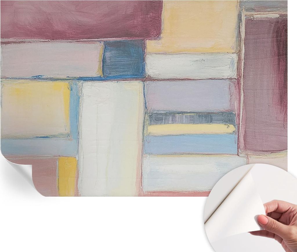 Selbstklebende Wandtapete - Dekorative Tapete für Wohnzimmer - Klebefolie für Wandbilder - Tapetenfolie für Wanddekoration - 152x104 cm - Geomet...