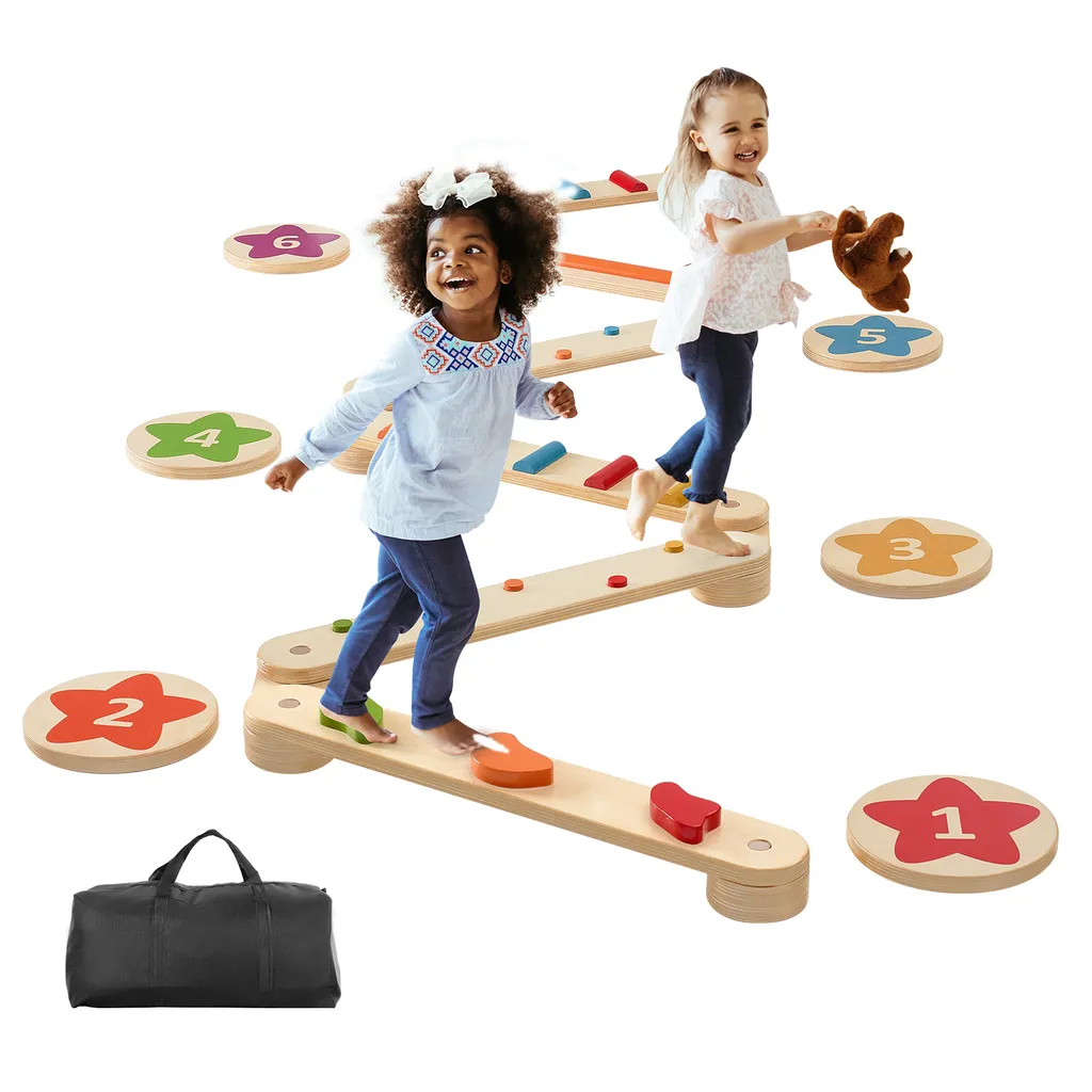 Améliorer la Coordination Enfant avec ce Parcours d'Équilibre en Bois