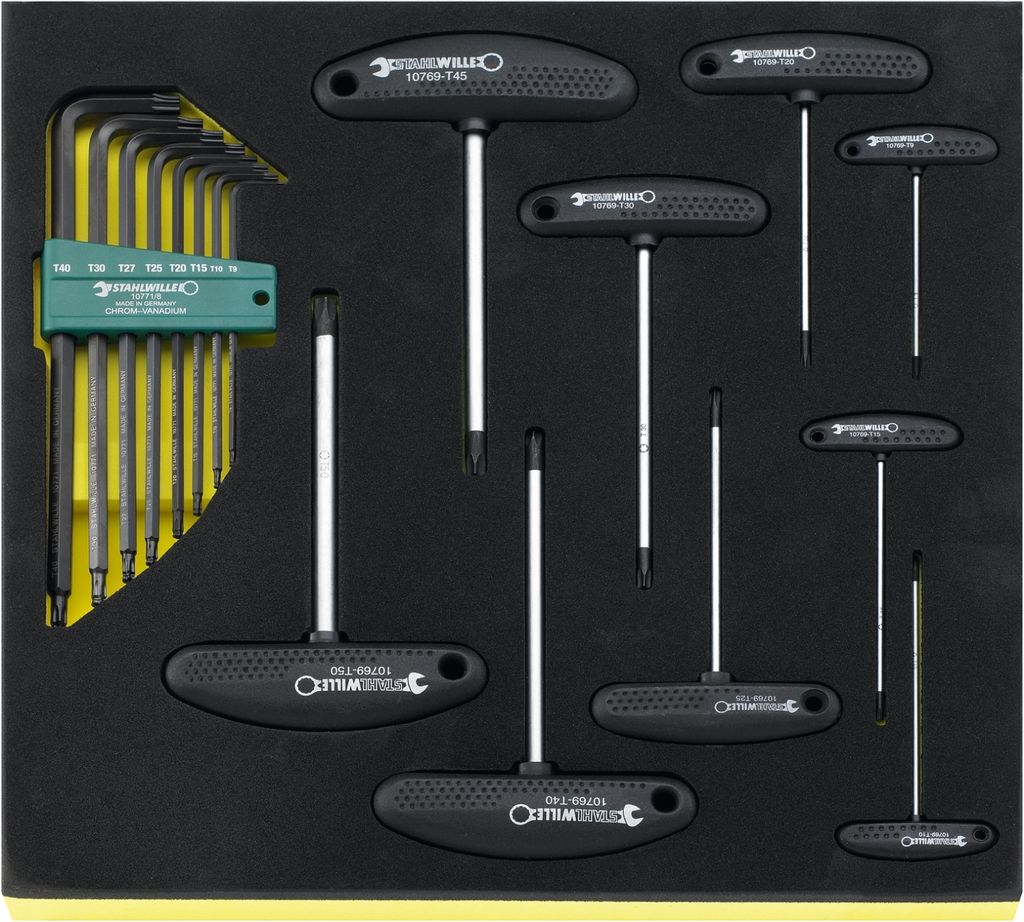 STAHLWILLE TORX Schraubendreher-Satz TCS 10769/10771/10 Bereich T9-T50 17 St.