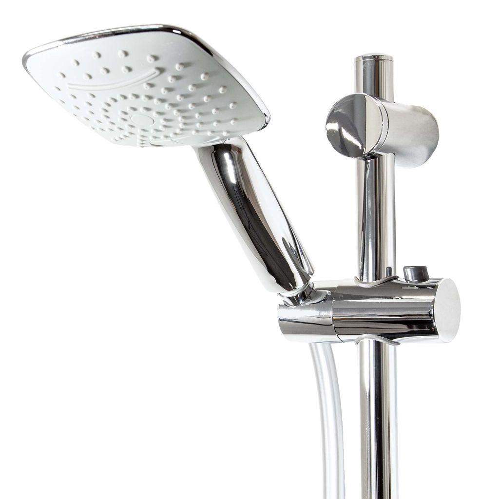 tecuro Brauseset ew-120Q - mit 2 Funktionen Handbrause, Brauseschlauch 160 cm, Wandstange 100 cm