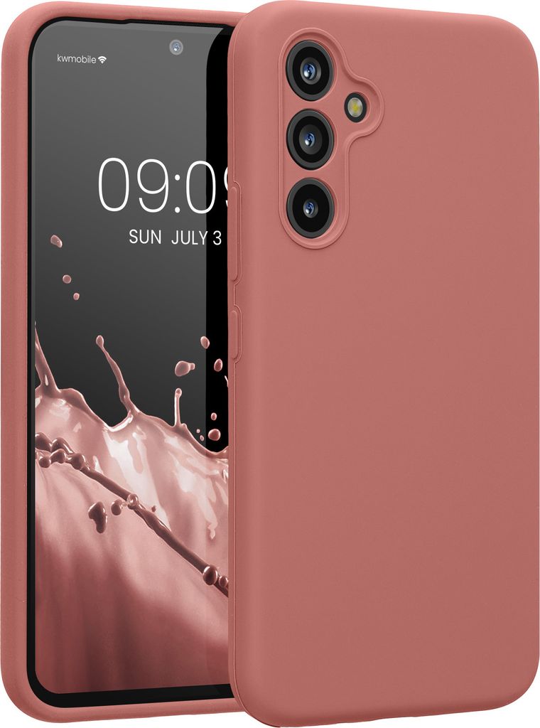 kwmobile Hülle kompatibel mit Samsung Galaxy A54 5G Hülle - A54 Case gummiert - Silikon Handyhülle - Schutzhülle Winter Rose