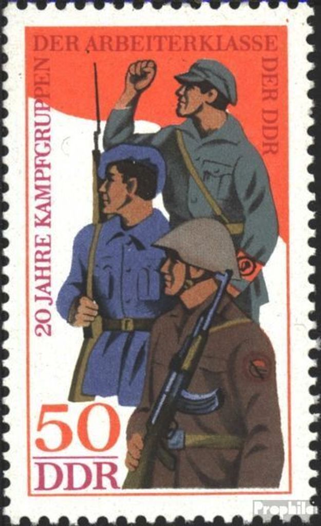 Briefmarken DDR 1973 Mi 1876 (kompl.Ausg.) postfrisch 20 Jahre Kampfgruppen / Bl.39