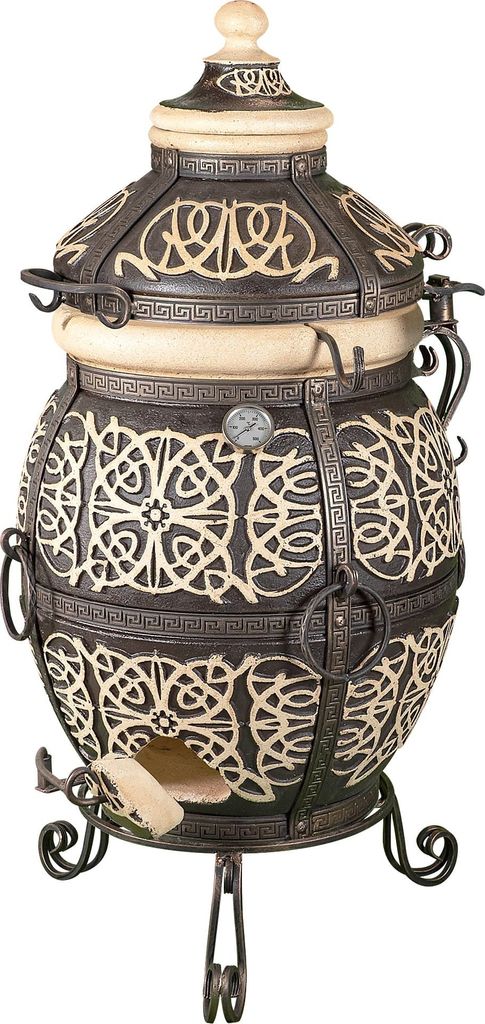 Tandoor „Schafran“ – Vielseitiger Gartengrill und Smoker, BBQ, Tandyr, Holzkohlegrill, Grillofen, Outdoorküche, Keramikofen, Schamottofen, ...