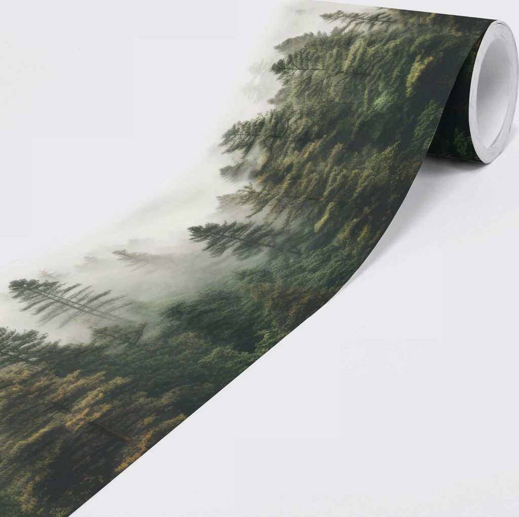 Selbstklebende Bordüre - Tapetenbordüre Wandbordüre - Dekorative Wandtatto - Wald - auf 5,00 m x 0,15 m je Rolle