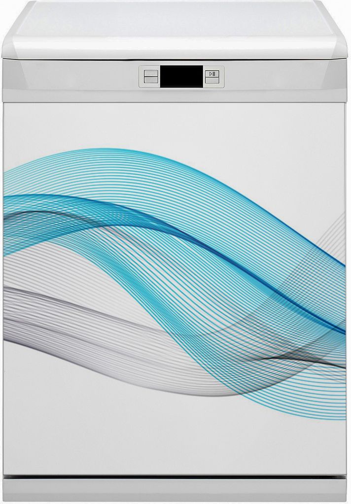 Küche Dekorative Magnete Magnet Folie für Geschirrspüler 60x80 cm - Streifenblau-Grau