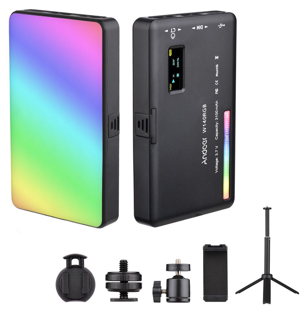 Súprava LED osvetlenia Andoer W140 RGB pre videohovory – Obrázok produktu 