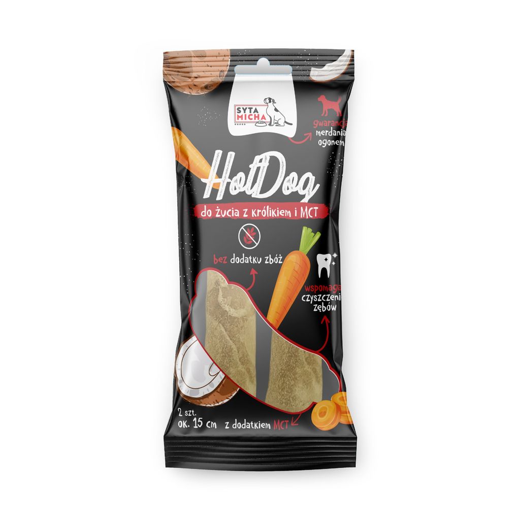 Syta Micha Hundekauartikel Hotdog mit Kaninchen MCT 15cm