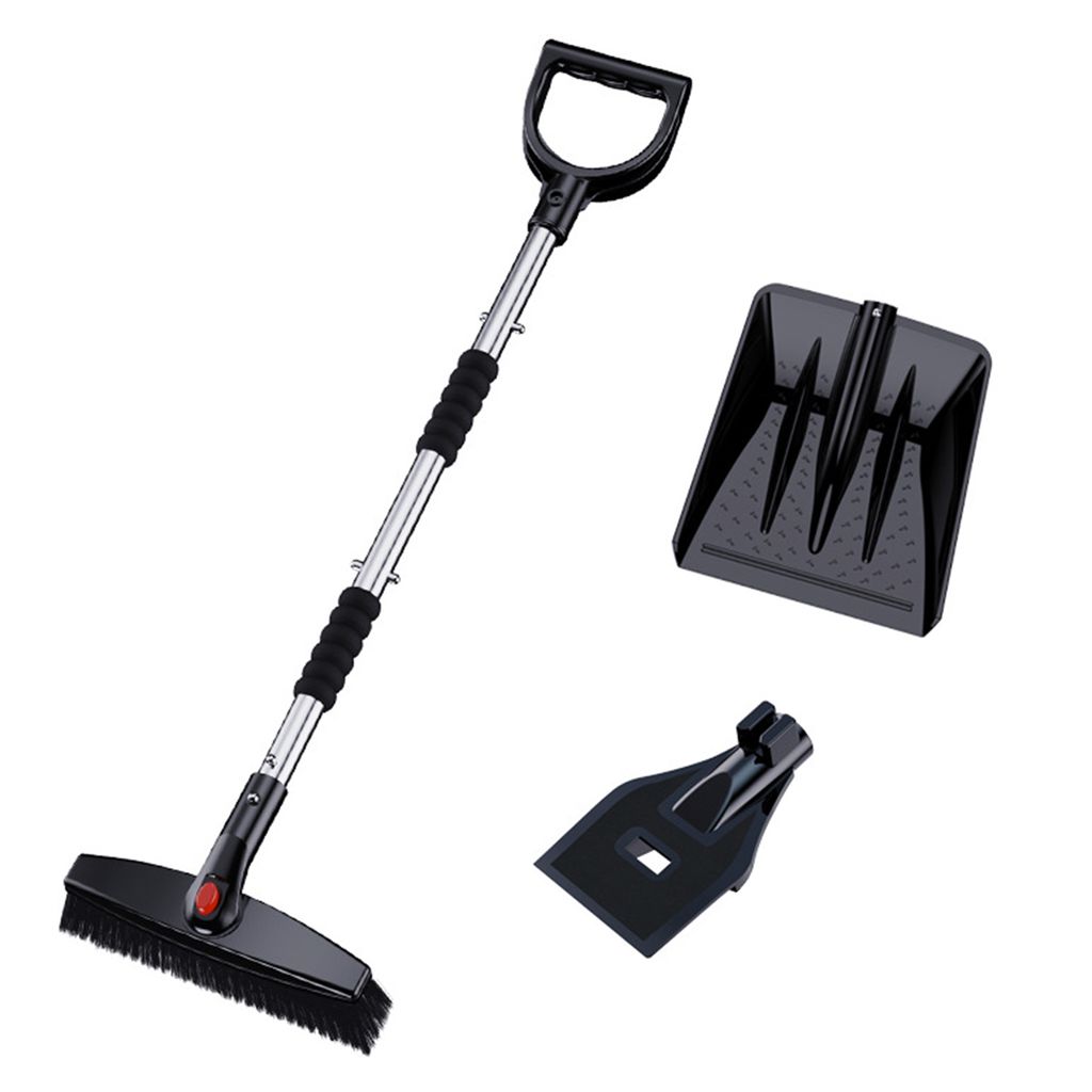 1 Set Snow Shovel 360 Grad rotierende feine Borstenborder-Verlängerung vom Typ 3-in-1-Auto vorder-Silber