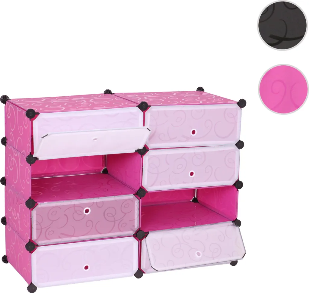 Meuble de rangement chaussures modulable rose avec 8 compartiments - 6