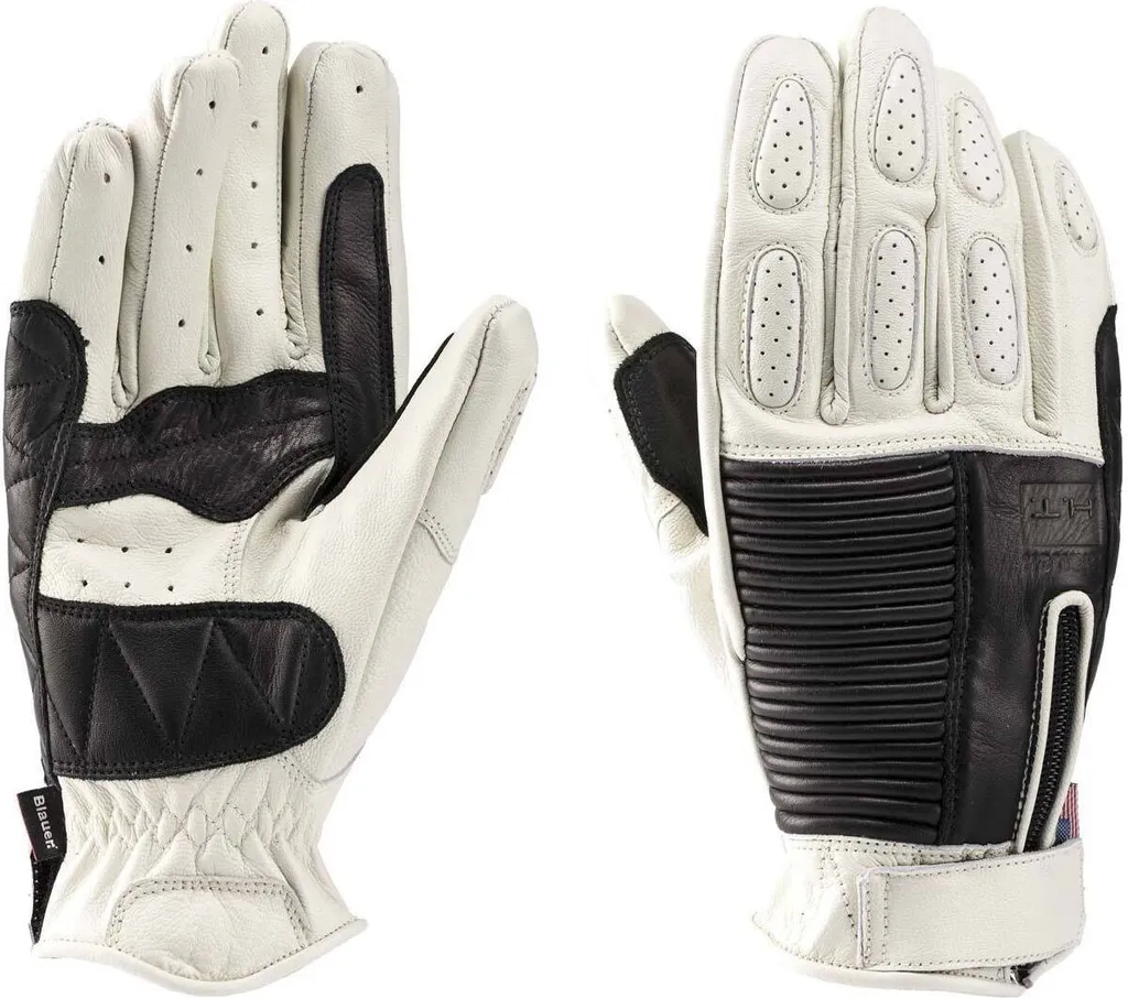 Gants de moto Blauer Banner 2018 Blanc et Noir Taille S pour Été