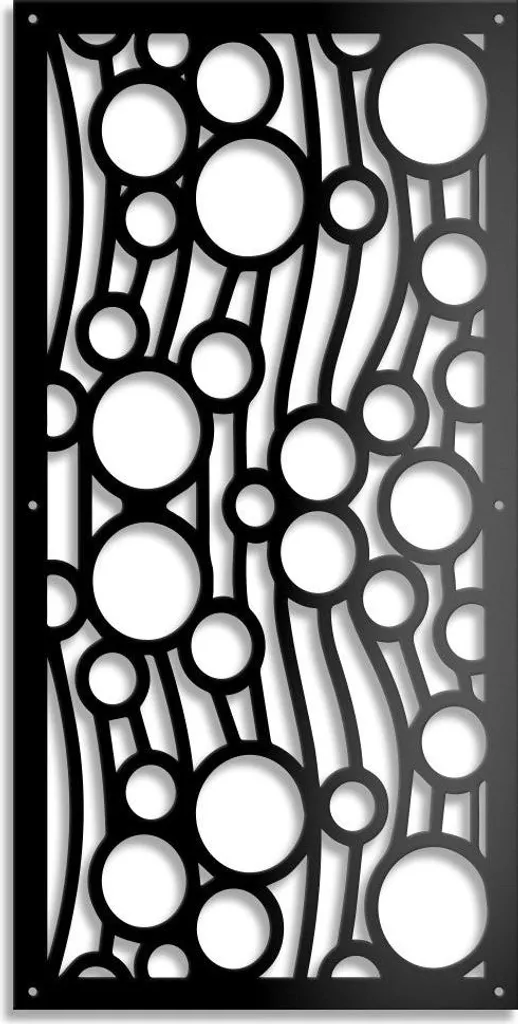 Quadro Pannello BOLLE Traforato Nero 73x148 cm | Separè Moderno in PVC