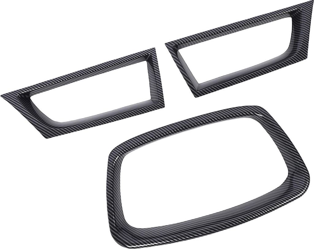 3 Stück Frontgrill-Overlay-Abdeckung, dekorative Surround-Verkleidung, Ersatz für Impreza WRX STI 9. Generation 2006–2007, Kohlefaser-Stil