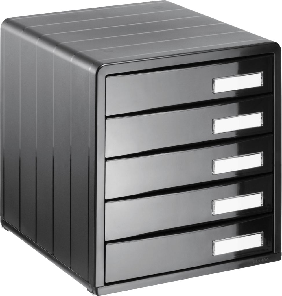 Rotho Bürobox mit 5 Schübe TIMELESS - Schubladenbox stapelbar 34,5 x 29,0 x 32,0 cm - Dokumentablage Organizer Fächersystem