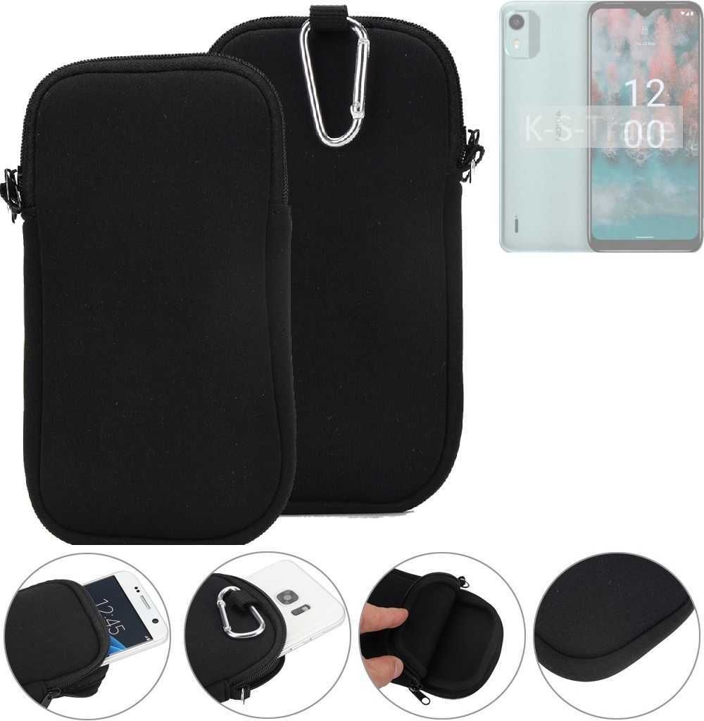 K-S-Trade Neopren-Hülle Handyhülle kompatibel mit Nokia C12 Pro Schutzhülle Neoprenhülle Sleeve Schutz-Hülle Gürtel Tasche Case Holster