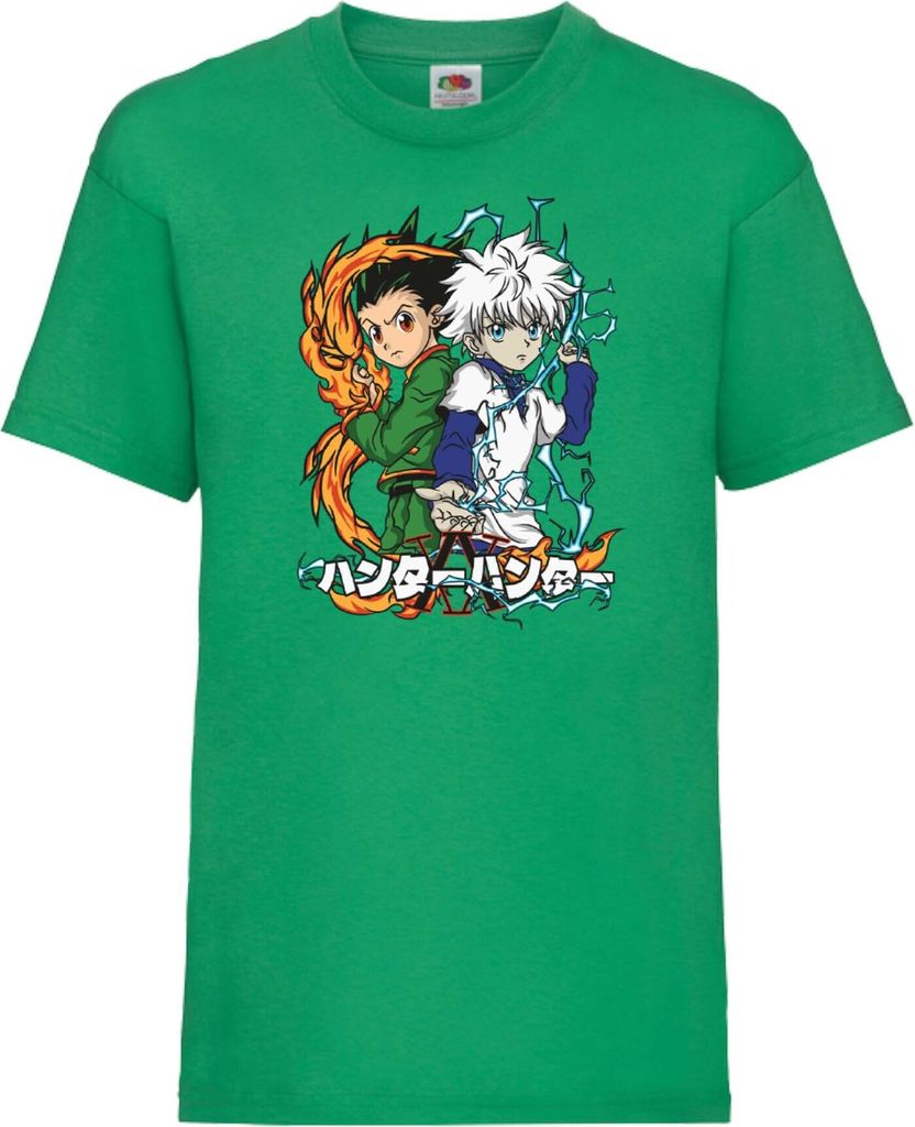 Kinder T-Shirt Hunter manga X anime Hunter Gon Freecss Freecss, 12-13 Jahr - 152 / Grün