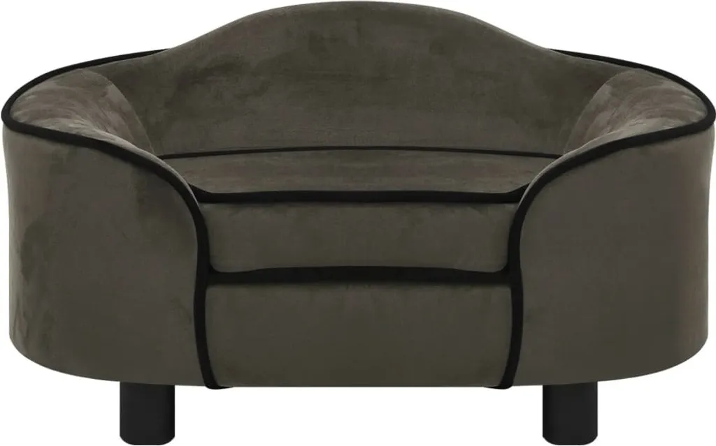 vidaXL Canapé pour chien gris foncé 67x47x36 cm en peluche douce