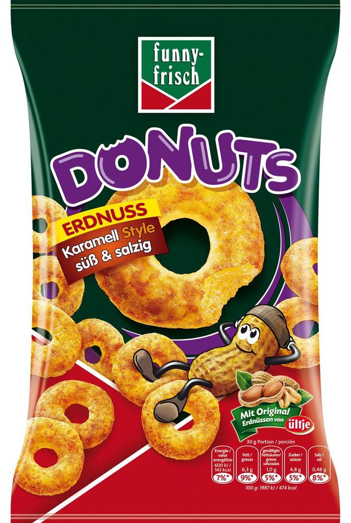 funny fresh donuts peanut caramel style sweet and savoury Zdjęcie produktu 
