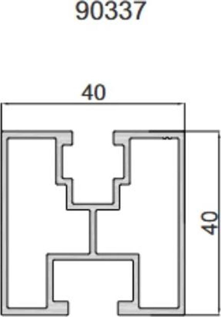 FVE Hliníkový montážní H profil 40x40mm, 4,4m, délka 4400mm Obrázek produktu 