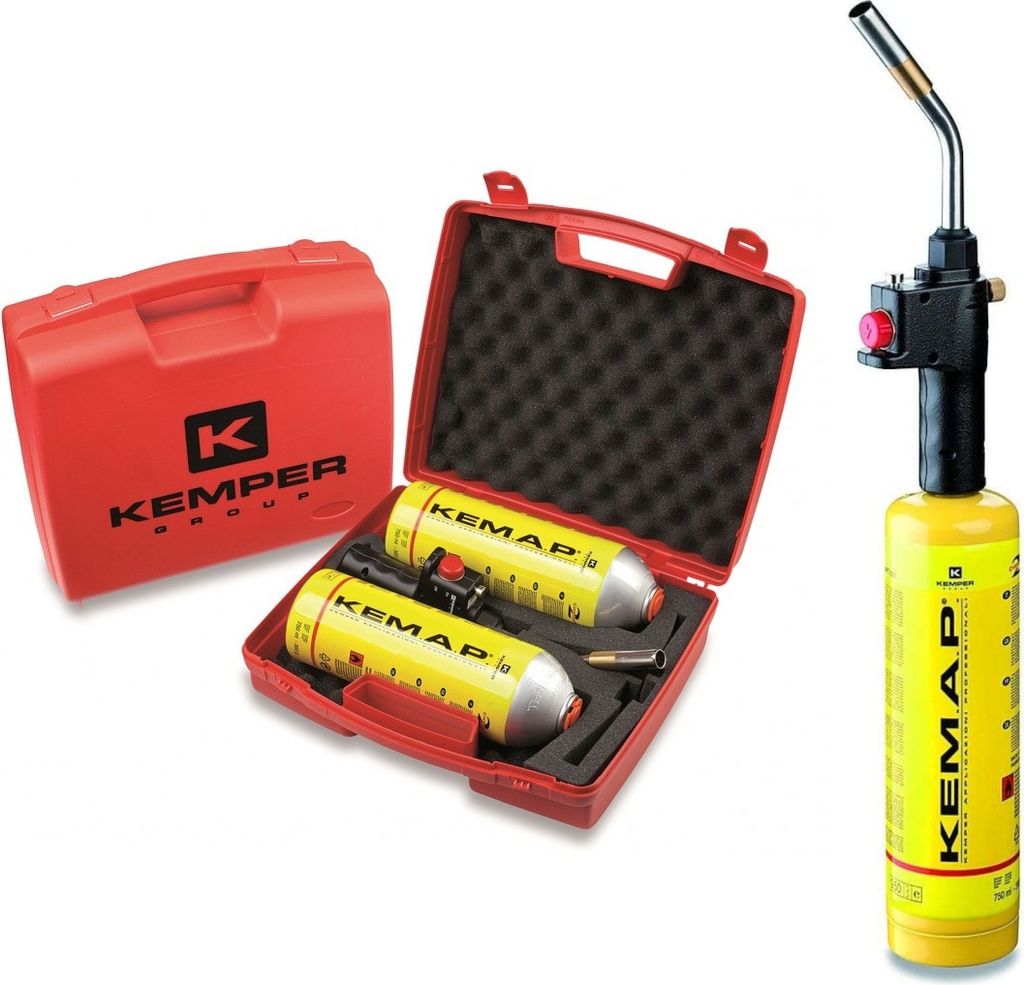Kemper Lötkolben Hartlöt-Set im Koffer - 2400 °C - inkl. 2 Hart- und Weichlötpatronen