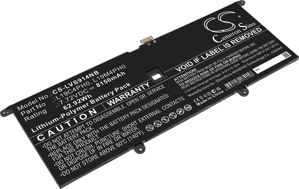 Batterie de Rechange pour PC Portable Lenovo Yoga Slim 9 14ITL5 Noir
