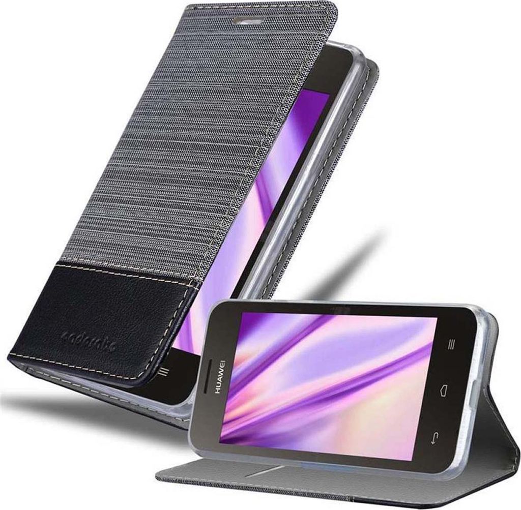 Cadorabo Hülle für Huawei Y3 / Y3C / Y330 / Y331 / Y360 Schutzhülle in Grau Handy Hülle Etui Book Case Cover
