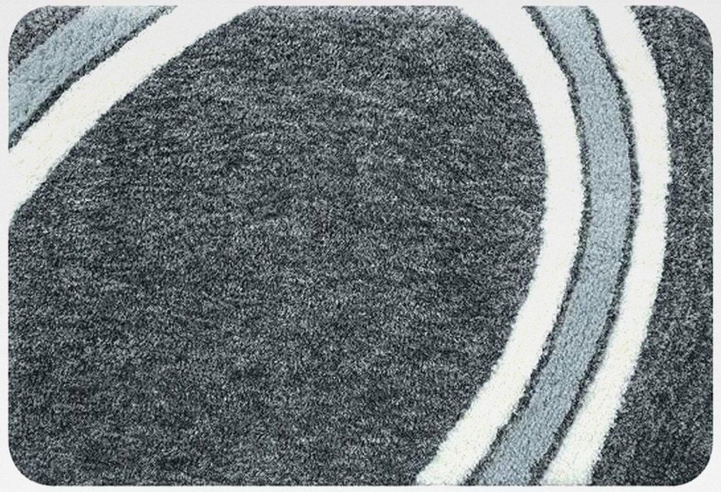 Badematte | kuscheliger Hochflor | Rutschfester Badvorleger | viele Größen | waschbar 40° | 60x90 cm | Grau