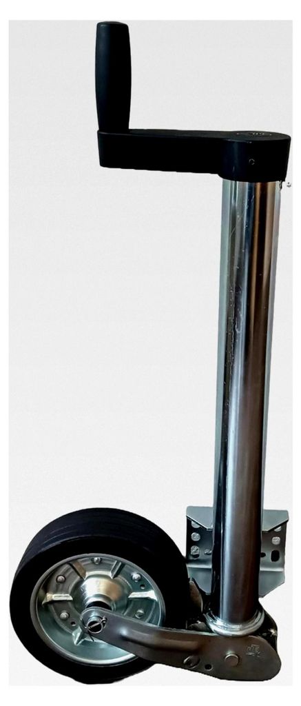 Automatik-Stützrad 500 kg Schwerlast | Ø60 mm Stahlrohr | Vollgummirad 225x65 mm | XL-Ausführung mit Ergo-Griff | geeignet für Pferdeanhänger ...