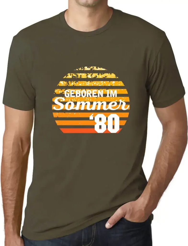 Herren Grafik T-Shirt Geboren Im Sommer Öko-Verantwortlich Vintage Jahrgang Kurzarm Lustige Druck Geburtstag Geschenk Mann