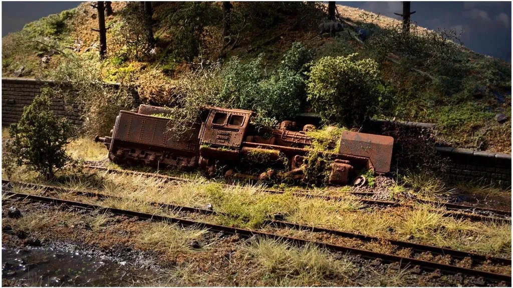 Réussir un décor de rouille réaliste : Locomotive NOCH 60763 Lieu oublié