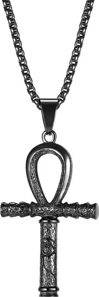 Collana Croce Nera Ornamentale KP22860 - Simbolo di Forza Unisex