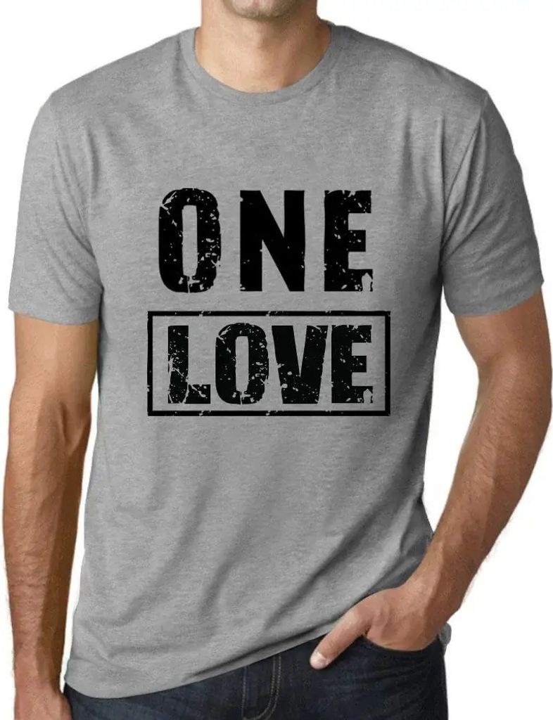 Herren Grafik T-Shirt Eine Liebe – One Love – Öko-Verantwortlich Vintage Jahrgang Kurzarm Lustige Druck Geburtstag Geschenk Mann