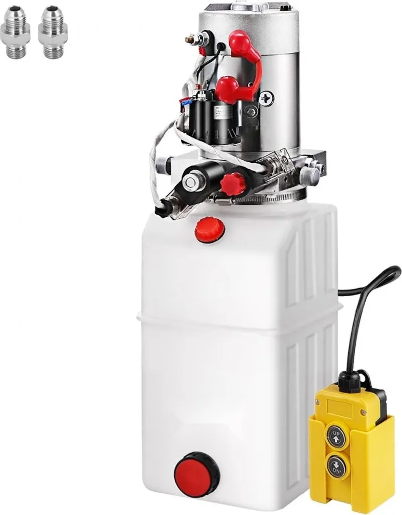 Centrale hydraulique 12V 6L double effet pour benne avec raccord SAE6