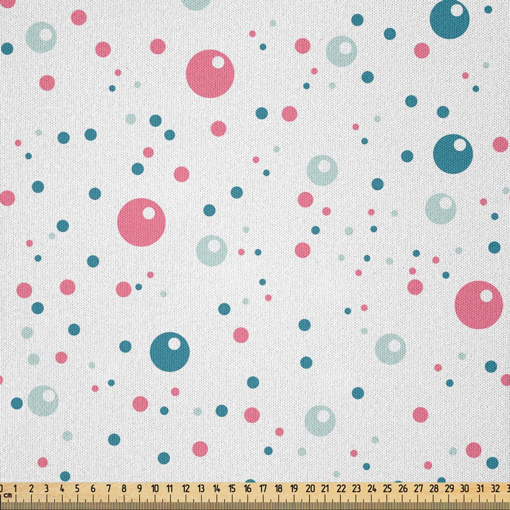 ABAKUHAUS Abstrakt Microfaser Stoff als Meterware , Blase wie große und kleine Polka Dots in Pastellfarben Modern abgerundetes Design, 5 M (230 x ...