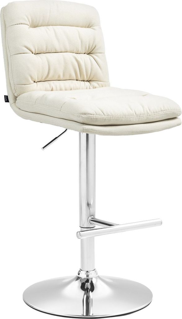 CLP Barhocker Damar Stoff höhenverstellbar und drehbar creme Gestell Farbe chrom
