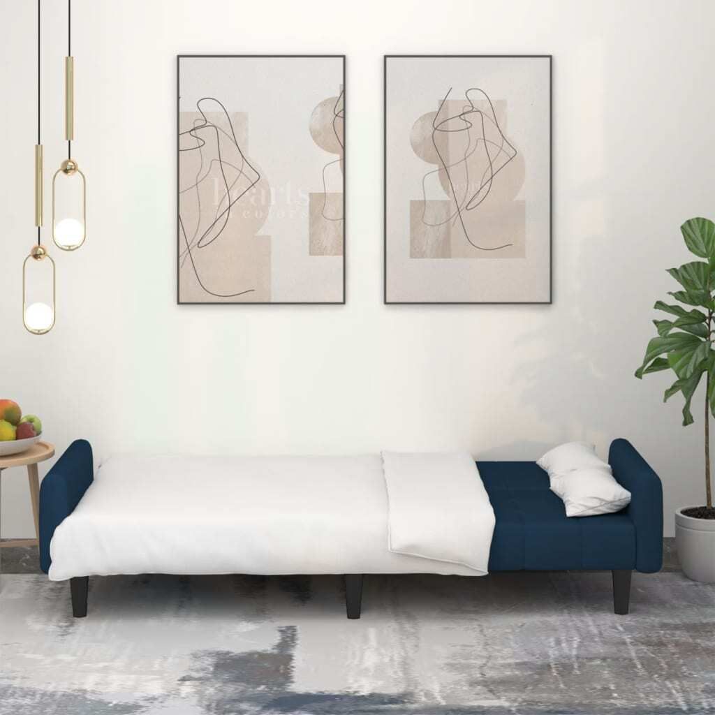 "im Sonderangebot"Schlafsofa - CLORIS - Bettsofa eleganten Design - 2-Sitzer Blau Samt - 220 x 84,5 x 69 cm - DEMöbel1838018