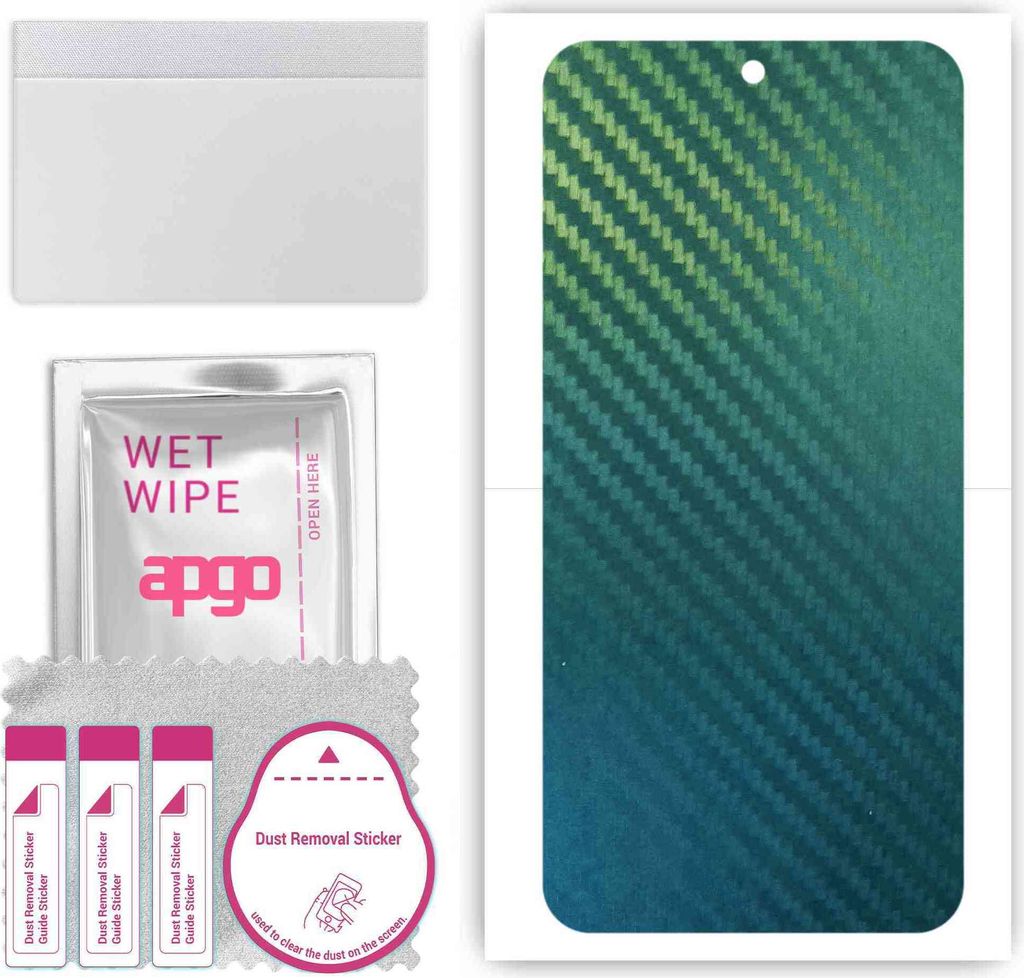 apgo Rückseite Schutzfolie, Skin, kompatibel mit Sharp Aquos Wish2, Hinten Displayschutzfolie aus Vinylfolie, kratzfest, einfache Montage - Kohlen...
