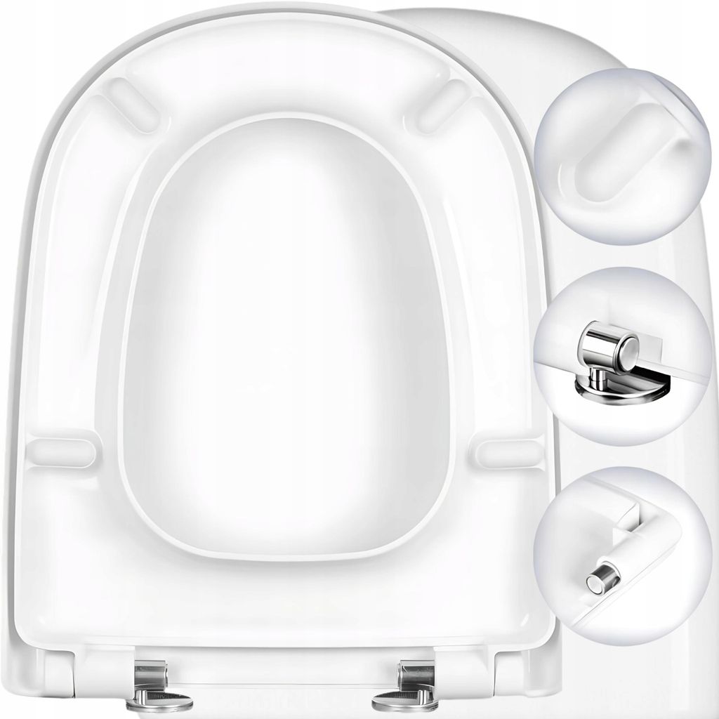 WC Sitz - Toilettensitz- für Roca Giralda - Weiß - 45 Cm X 36,8 Cm - Antibakteriell - Absenkautomatik - Toilettendeckel
