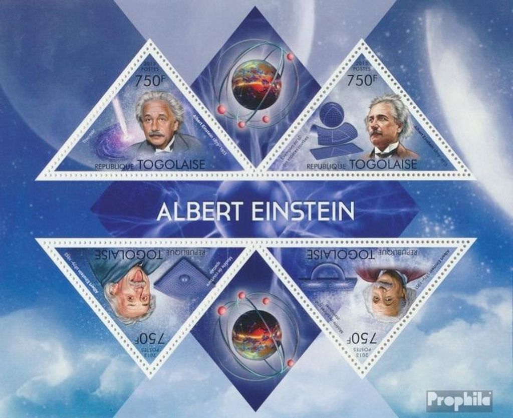 Briefmarken Togo 2013 Mi 5061-5064 Kleinbogen (kompl. Ausgabe) postfrisch Albert Einstein