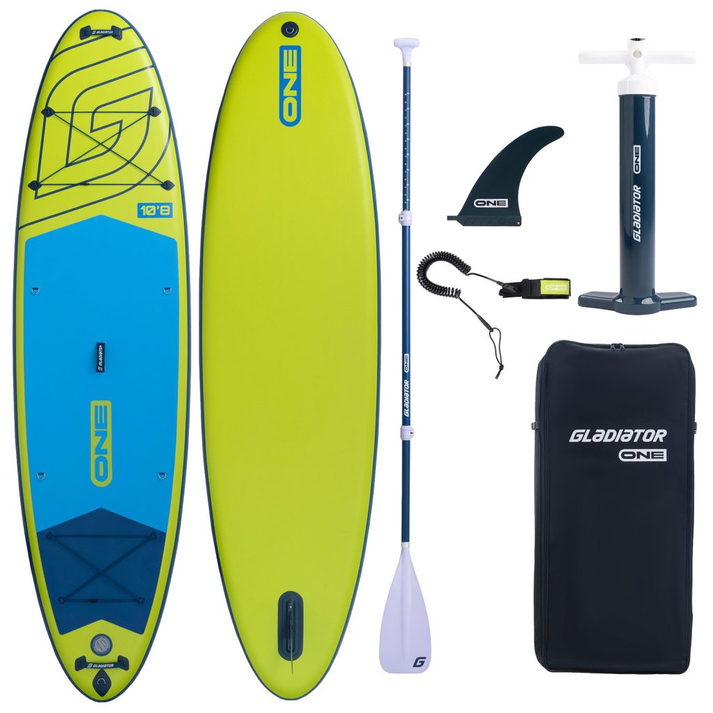 Gladiator SUP Board ONE 10'8 Allround Lime 2026 aufblasbar Komplettset