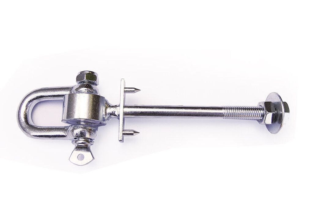 Schaukelhaken mit Schäkel M12 für Balken bis Ø 10/12 cm Sicherheitshaken : M12 x 140 mm Ausführung: M12 x 140 mm