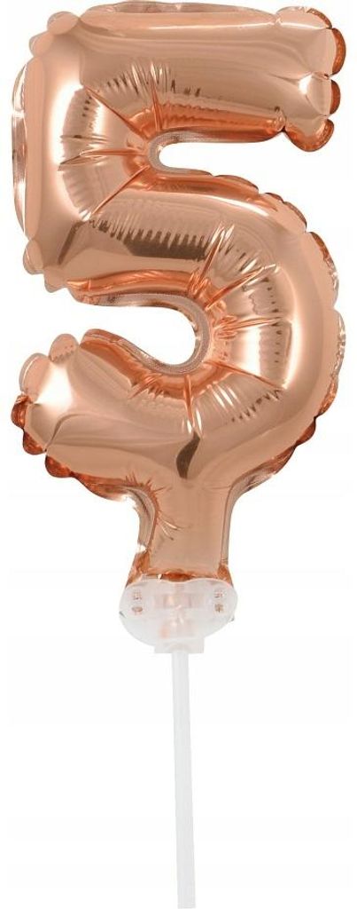 Kuchendeko Mini Folienballon roségold Zahl 5 Produktbild 