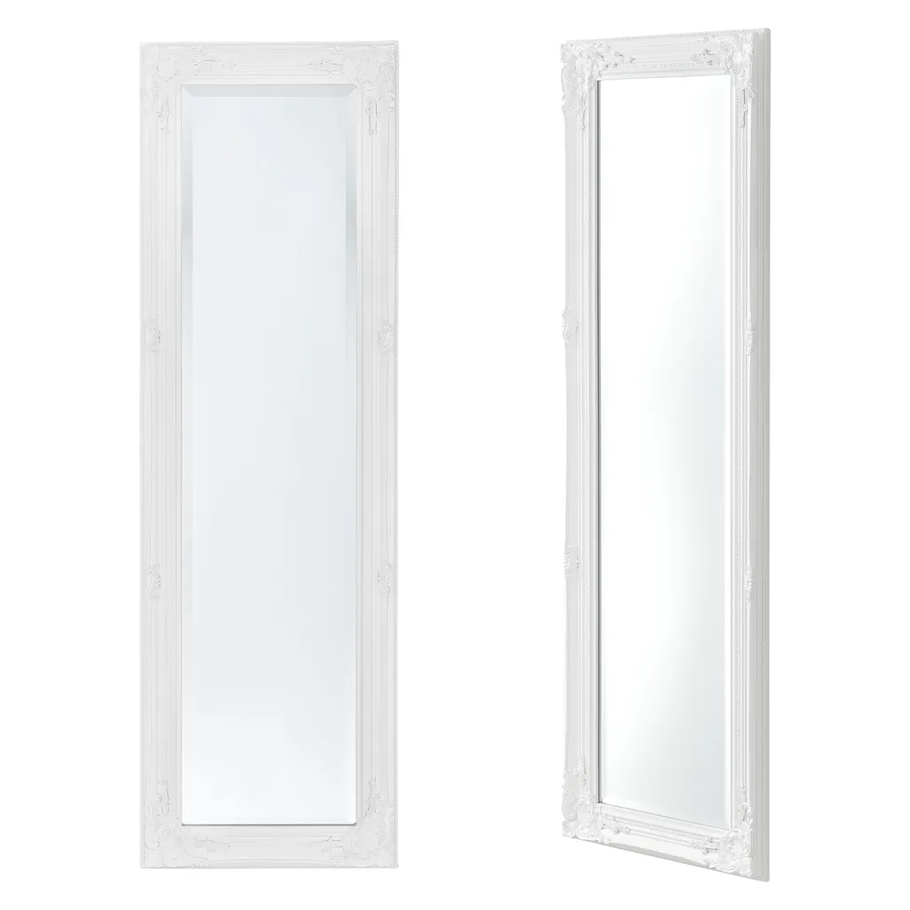 Miroir mural blanc 132x42 cm : agrandissez votre pièce avec élégance