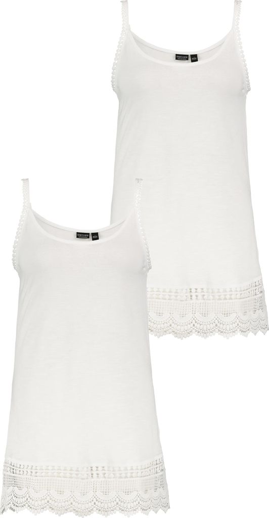 Eight2Nine 2er Set Kleid Spaghetti Top mit Häkelspitze und Spitzensaum Größe: XS