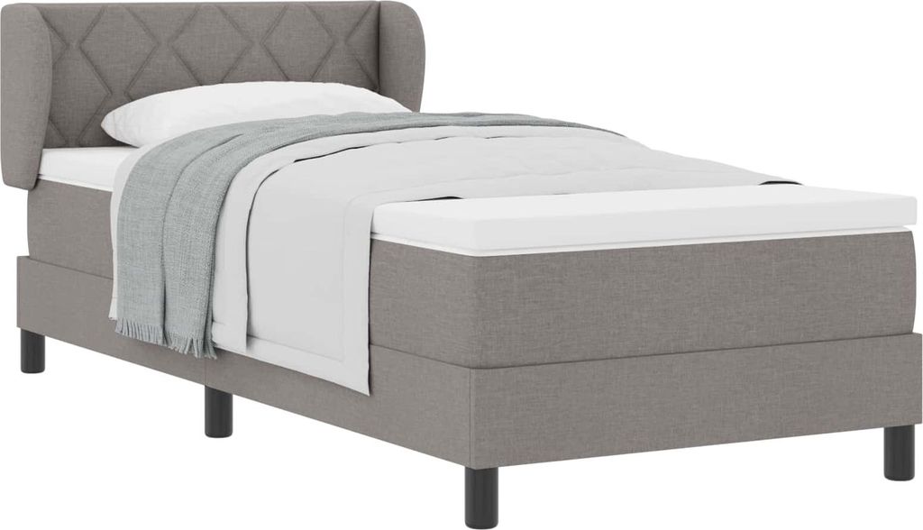 Boxspringbett mit Matratze mit Kopfteil Taupe 90 x 200 cm Stoff