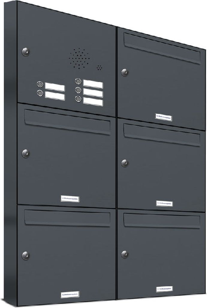 5er Briefkasten Anlage Aufputz - Wandmontage RAL 7016 Produktbild 