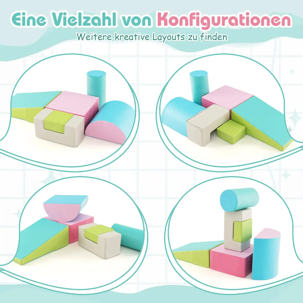 Cubes Souples en Mousse Colorée Multicolore pour l'Éveil des Petits - 5