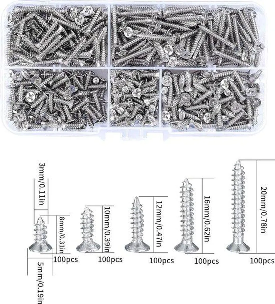 Kit vis autotaraudeuses 500 pièces : fixez le métal sans pré-perçage